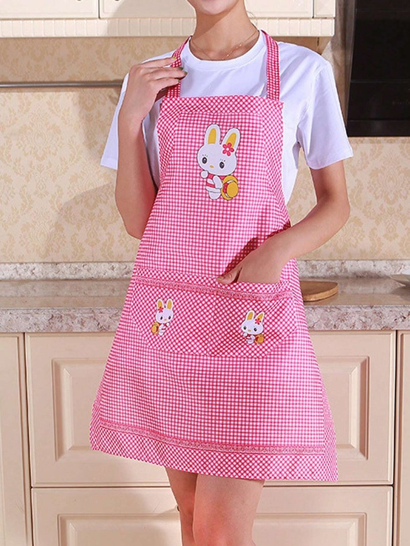 Cute Bunny Kitchen Apron for Women – Lightweight Cooking Apron with Front Pockets - Image 1